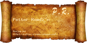 Petter Román névjegykártya